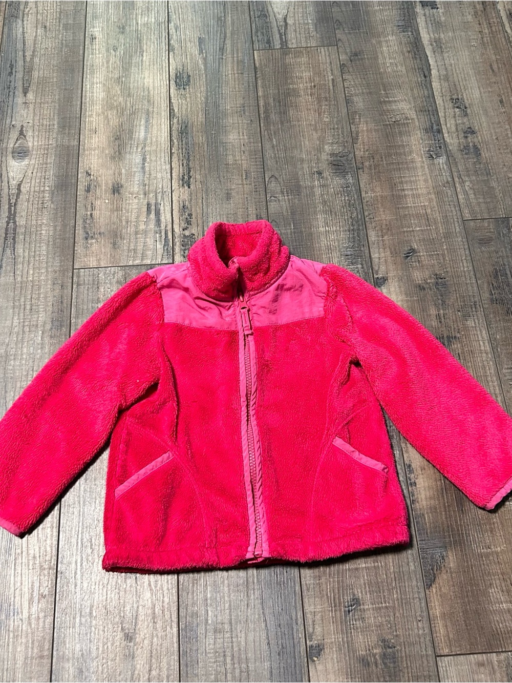 The Children’s Place Girls Coat Size 2T Pink Soft And Fuzzy Zipper Front Pockets